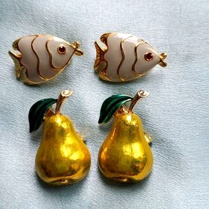 Four Vintage Enameled Scatter Pins Taiwan